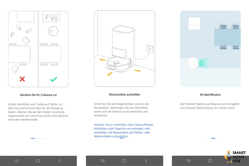 Einige Tipps für die Kartenerstellung werden in der Dreame Home App dargestellt.